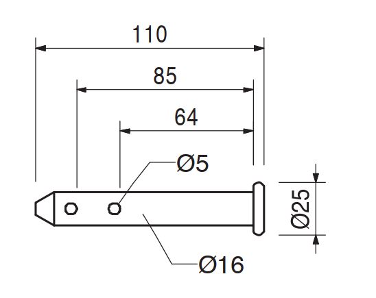 PIN 16X65/86MM, GALV. - Image 2