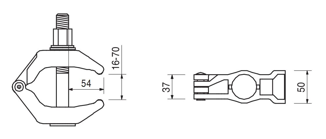 MAIN BEAM CLAMP HD 70MM, GALV - Image 2