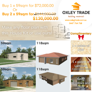 DEAL! Buy 2 x 59sqm House Kits