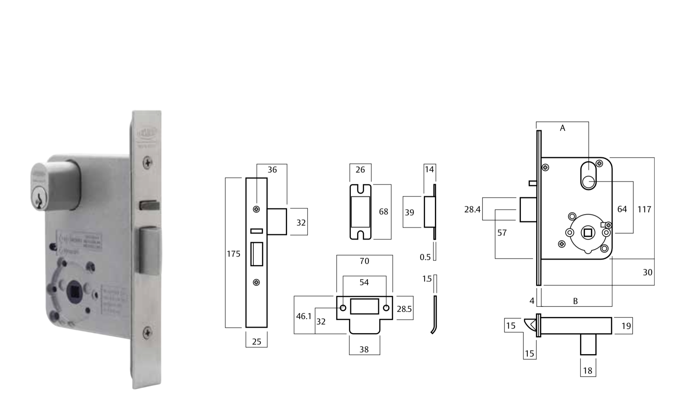 Lockwood 3572 Mortise Lock - Image 4