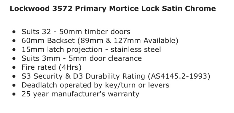 Lockwood 3572 Mortise Lock - Image 3