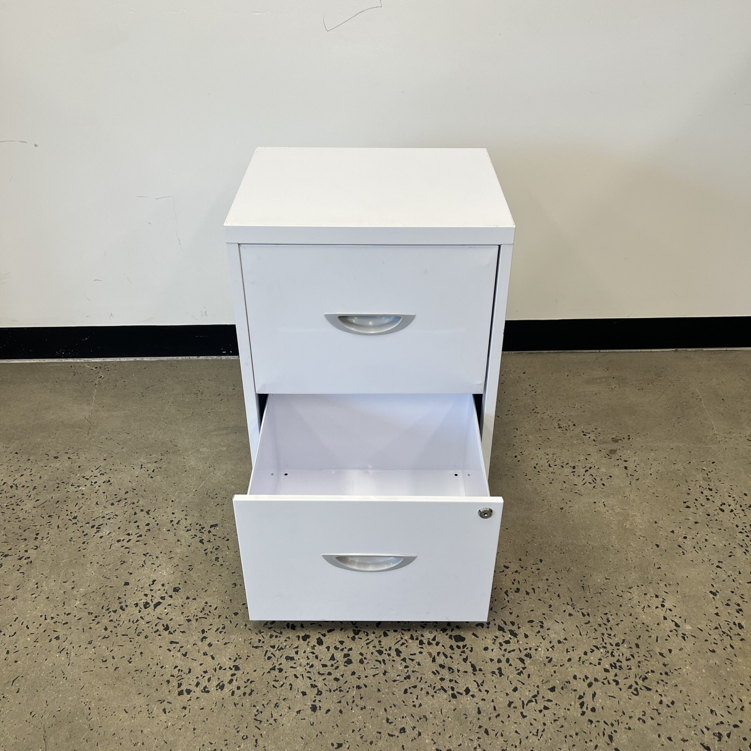Metal 2 Drawer Pedestal - White - Image 2
