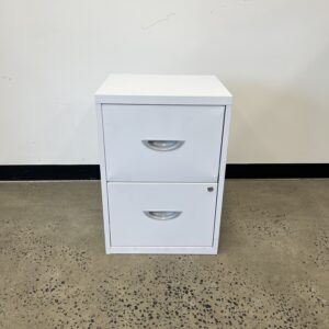 Metal 2 Drawer Pedestal - White